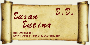 Dušan Dutina vizit kartica